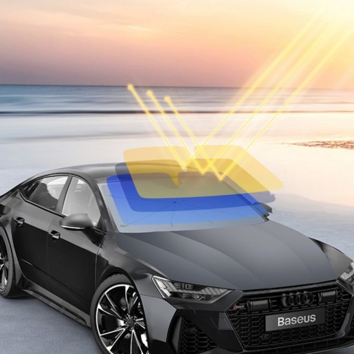 Светоотражающий солнцезащитный козырек для лобового стекла CoolRide 131x