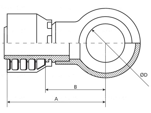 S.3752208 - Шланговая вставка Parker 1/2 дюйма x 22 мм, DN12, фитинг из 1 детали