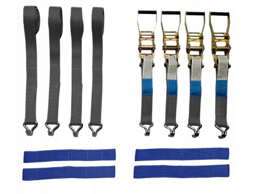 Транспортний ремінь для буксирувача причепа 2 БАЛИ Ремені 3 м 50 мм вузькі гаки 2 БАЛИ 4% 4T