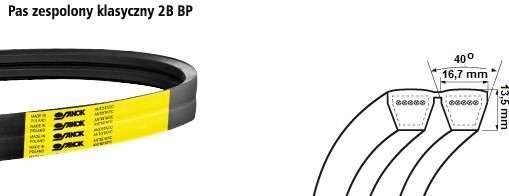 KTRBZ12-0161 - Зеленый двойной клиновой ремень Bizon 2HB 5250 SHREDDER BELT