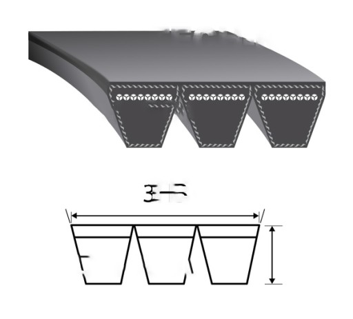 BZ12-034 - Ремень клиновой тройной стандартный зеленый Bizon 3HB-29
