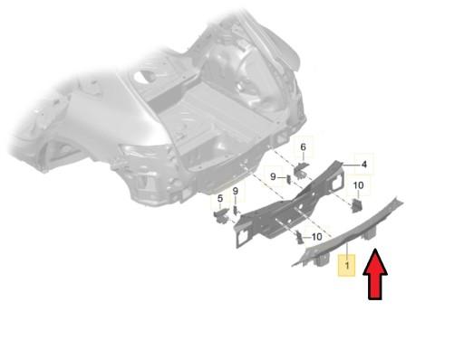 95B813303BYGRV - Підсилення ременя заднього PORSCHE MACAN 95B813303 YGRV