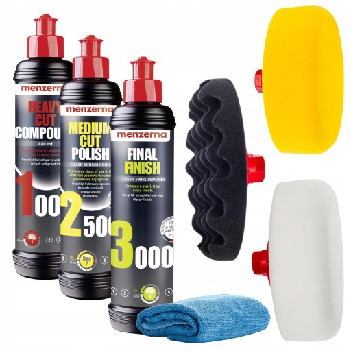Полировальные пасты для малярных подушечек HML 1000 2500 3000 + Fibra 3x250мл MENZERNA