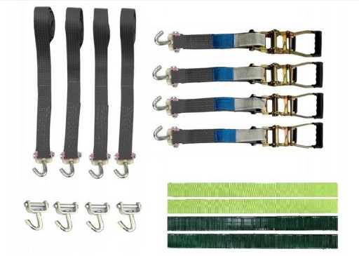 3PKT Транспортні ремені 4T/3M/50mm Прогумовані ручки Трава Поворотні гачки 4%