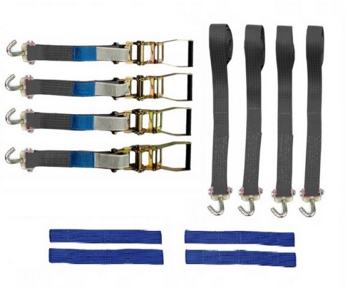 Ремені для транспортування, чорні поворотні гачки, 2-точкові сині ремні 4T/3M/50 мм