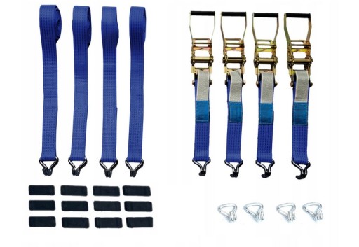 Транспортні ремені Евакуатори Причепи 3 БАЛИ 3 Гаки Вузький Синій 4% Кубик