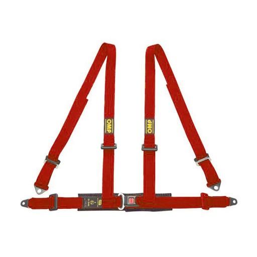 OMP 4 point Seat belts ECE, red!