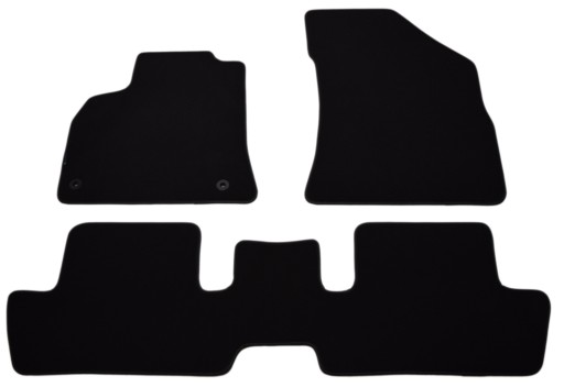 Пежо 3008 2009-2016 гг. Коврики велюровые черные - Platinum. / 3 шт.