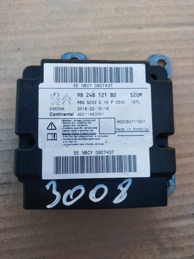 Peugeot 3008 II Датчик подушки безопасности 9824812180