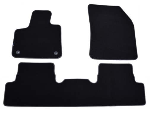 Пежо 3008 с 2016 года. Коврики велюровые черные - Platinum. / 3 шт.