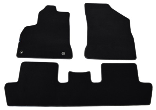 Peugeot 5008 5-міс 2009-2017 роки Чорні велюрові килимки - Platinum. / 3 шт