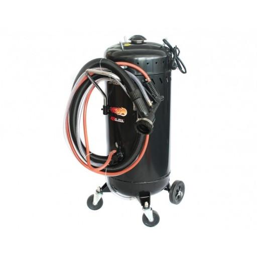 Беспылевой мобильный сифонный пескоструйный аппарат с пылесосом 105 л T06528