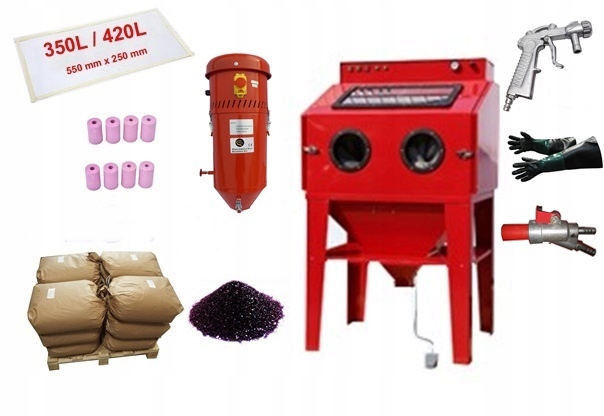 Пескоструйная машина 350л + абразив корунда 200 кг