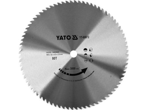Пила циркулярная по дереву без видиа 500x32 80z Yato