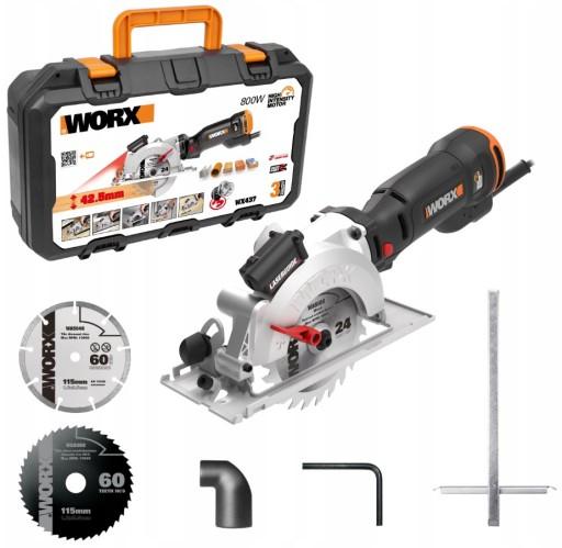 Дисковая пила WORX WX437, 800 Вт, полотно 120 мм.