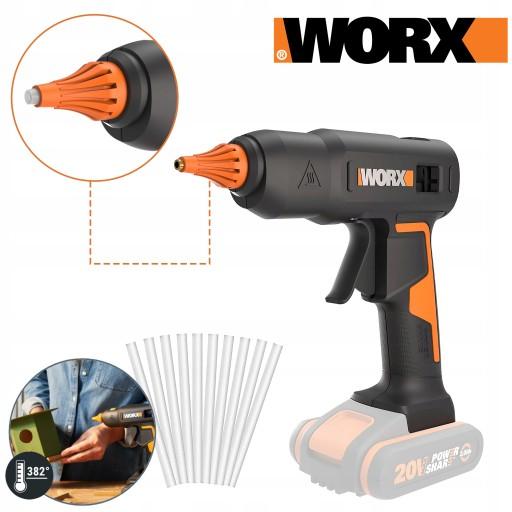 Акумуляторний клейовий пістолет 20V 11mm 200'C WORX WX045.9 SOLO