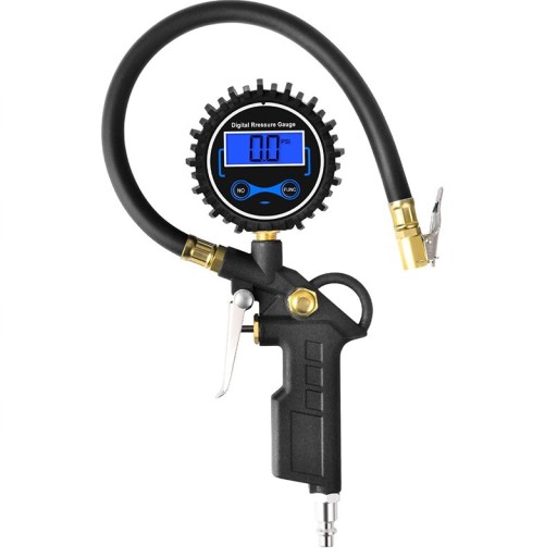 Пистолет для накачки колес шин цифровой манометр наконечник штекер 1/4 18 бар