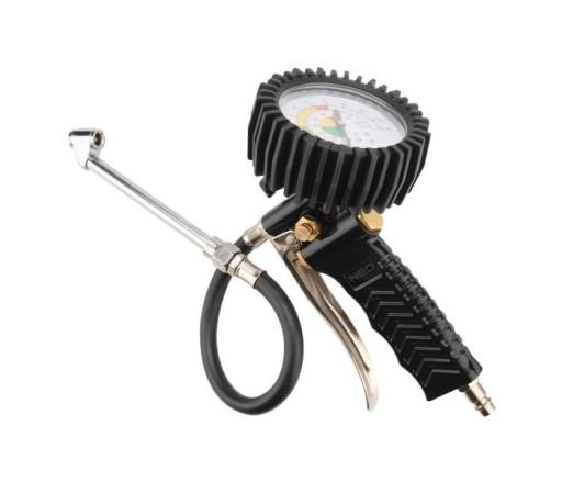 Пистолет для накачивания с манометром, наконечник длиной 63 мм 14-716