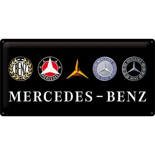Жестяной плакат 25x50cm Mercedes Logo Evolution