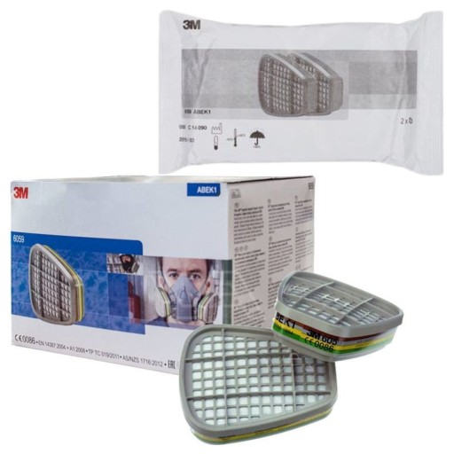 Фильтры-поглотители 3M 6059 ABEK1 Пара 2 шт. Оригинальный польский дистрибутив
