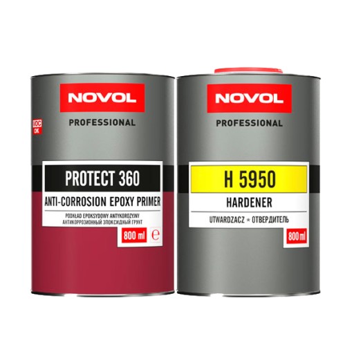 Эпоксидная грунтовка PROTECT 360 Novol 800ml + utw .  800мл черный