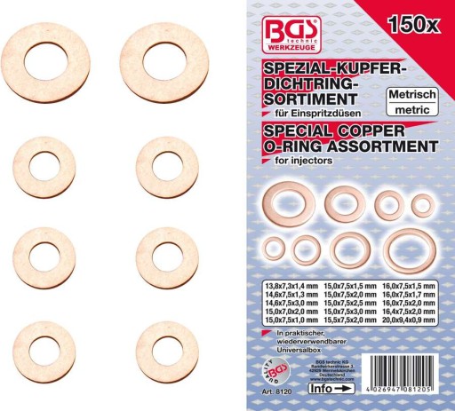 Шайбы под форсунки, 150 ч. Кондор