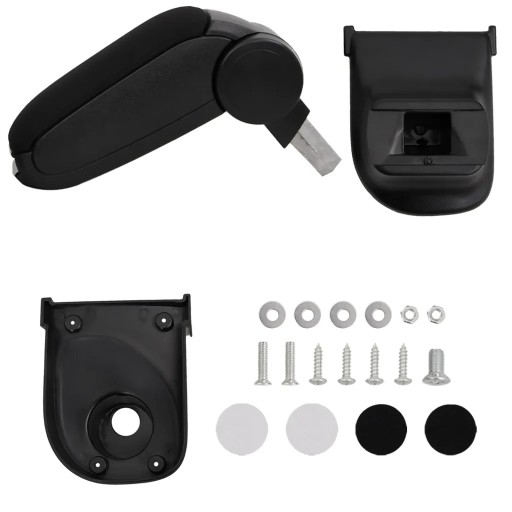 Підлокітник один. RENAULT CLIO LHD MK4, чорний, 15x35x(30-47) см