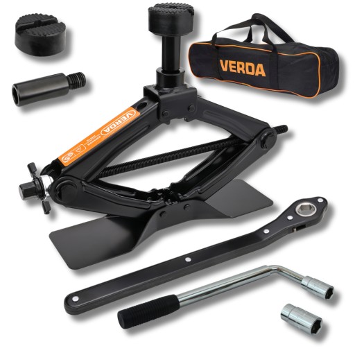 Домкрат автомобільний 2Т + телескопічний ключ НАБІР + ЧОХАЛ