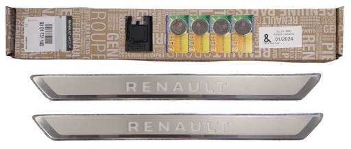 Накладки на пороги з підсвічуванням, алюміній RENAULT, багато моделей ОЕ