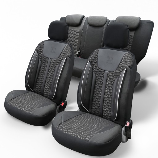 Автомобільні чохли ZETA чорно-сірі, спортивний щільний матеріал