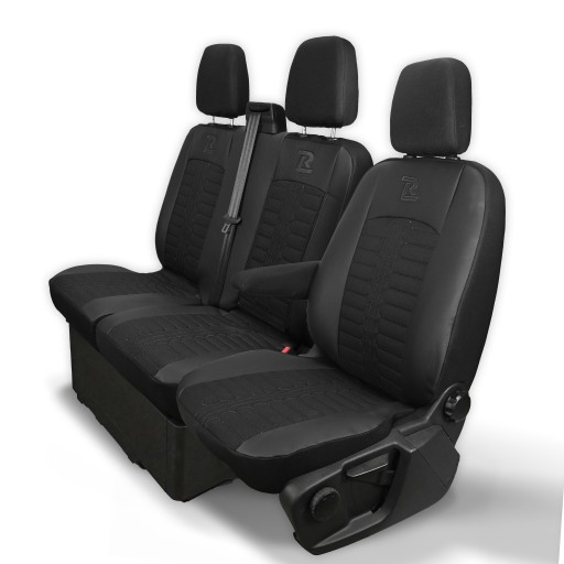 Чехлы на сиденья ТОРНАДО на Ford Transit кастом с 2013 г. 1+2, черные, стандартные