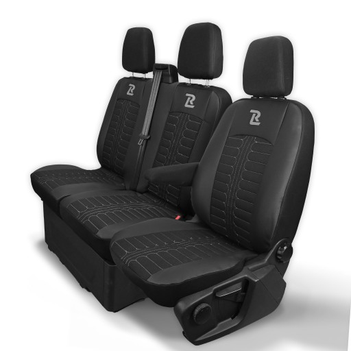 Чехлы на сиденья ТОРНАДО Ford Transit кастом с 2013 г. 1+2 серые обычные