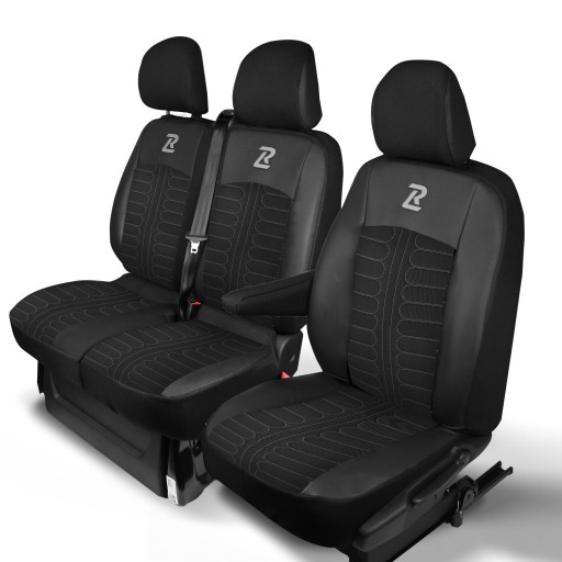 Чохли на сидіння TORNADO TRAFIC 3 VIVARO B FIAT TALENTO 1+2 Чорно-сірий