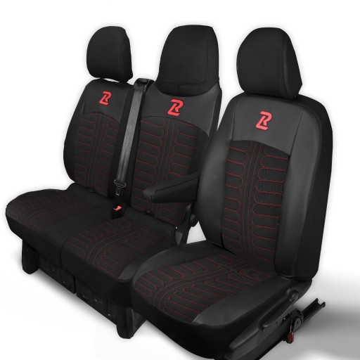 Чохли на сидіння TORNADO TRAFIC 3 VIVARO B TALENTO 1+2 Чорно-червоні
