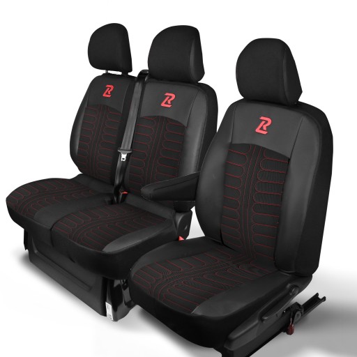 Чехлы на сиденья TORNADO TRAFIC 3 VIVARO B TALENTO 1+2 Черно-красный