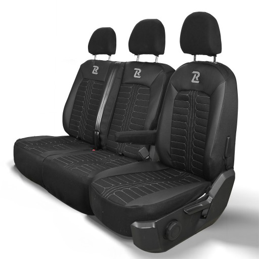 TORNADO VW Crafter 2 TGE 1+2 тканинні чохли чорно-сірі