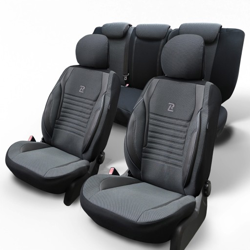 Чохли на сидіння автомобіля, щільний матеріал, комплект ARES, сіро-чорні