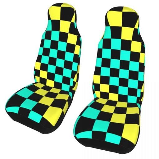 Чохли для сидінь чорний жовтий плед універсальний