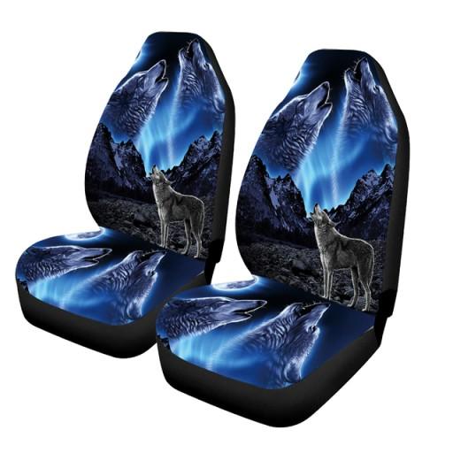 Чехлы для сидений ночь печатных волк покрытие s