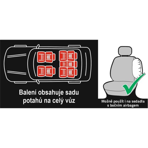 Чехлы на сиденья подушки безопасности, серый, комплект из 9 шт.