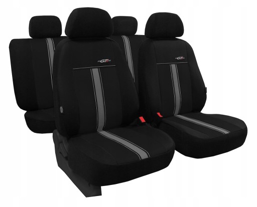 Автомобільні чохли, ЕКО ШКІРА STRONG GREY BLACK