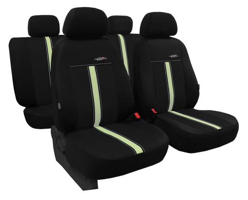 Універсальні автомобільні чохли на сидіння GTR екошкіра чорні та бежеві