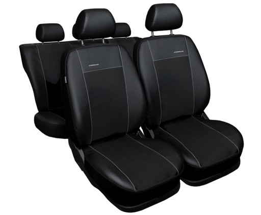 Универсальные кожаные чехлы на автокресла, черная кожа.