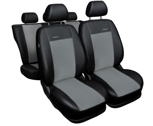 Универсальные кожаные чехлы на автокресла, серая кожа.