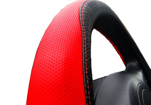 Чехол на руль черный красный премиум 37-39 см