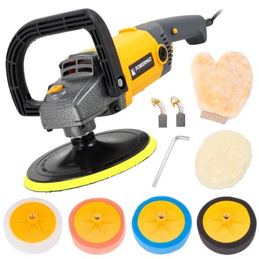 Автомобильная полировальная машина для краски мощностью 2600 Вт, диск 180 мм, 4 губки, подушечки М14.