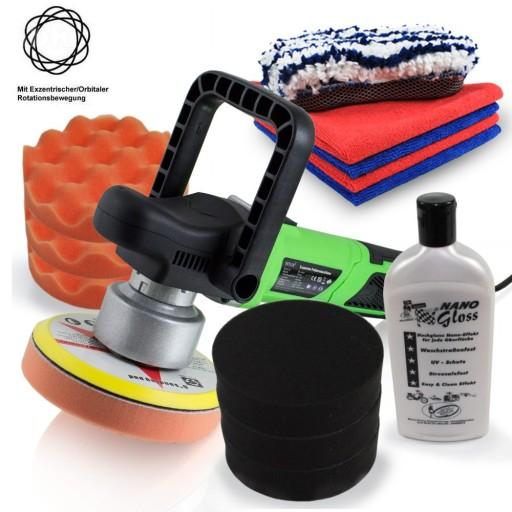 Полировщик автомобильной краски мощностью 900 Вт с набором аксессуаров.