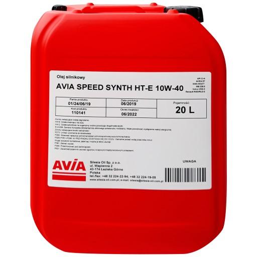 Полусинтетическое моторное масло Avia Speed ​​Synth HT-E 10w40 20л.