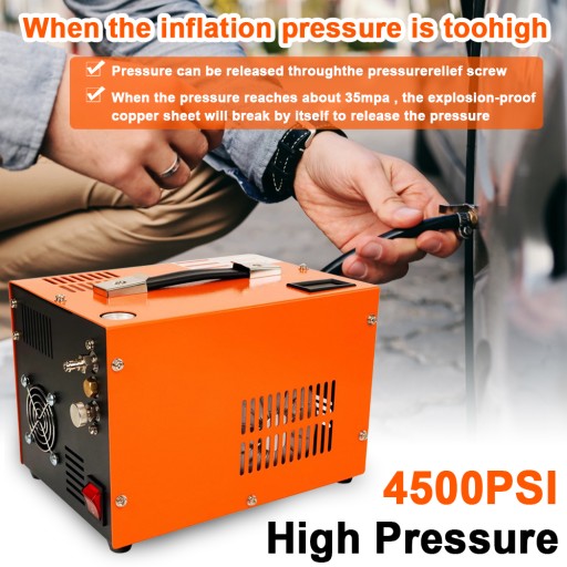 Автомобильный шинный насос 4500 PSI, питание от 220 В до 12 В.