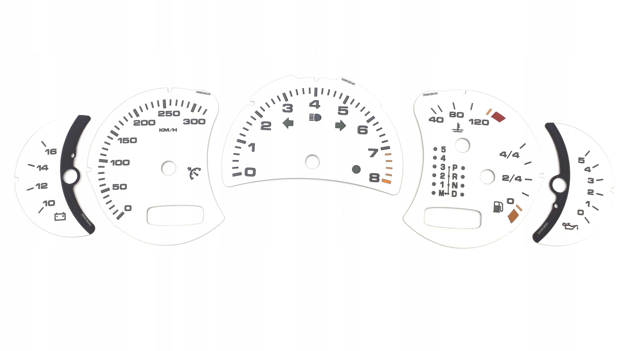 Porsche 911 996 LIFT білі циферблати MPH kmh